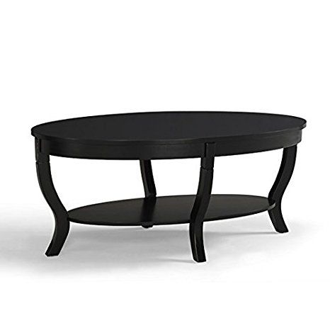 Stunning Popular Black Oval Coffee Tables Pertaining To Amazon Lewis Distressed Black Oval Coffee Table Cell Phones (View 23 of 40)