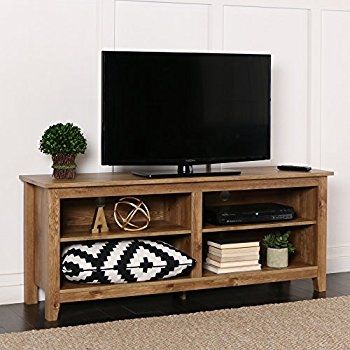 Stunning Popular Solid Wood Corner TV Stands Inside Amazon We Furniture 58 Wood Tv Stand Storage Console (View 37 of 50)