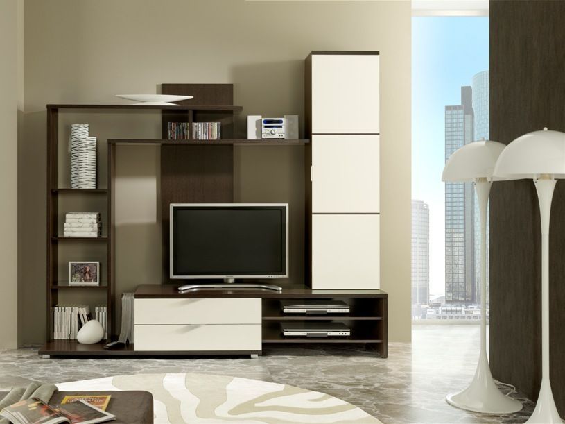 Stunning Preferred Wenge TV Cabinets Regarding Wenge White Tv Cabinet Shelves Set (View 43 of 50)