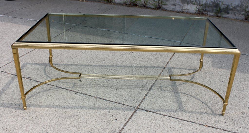 Stunning Series Of Retro Glass Coffee Tables Regarding Vintage Glass And Brass Coffee Table At 1stdibs (View 29 of 50)