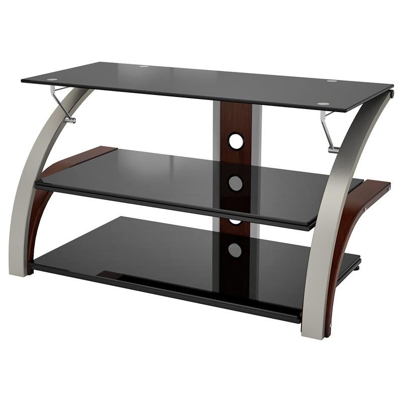 Stunning Variety Of Swivel Black Glass TV Stands Within Z Line Elecktra 40 Inch Tv Stand With Black Glass Chrome And (View 17 of 50)