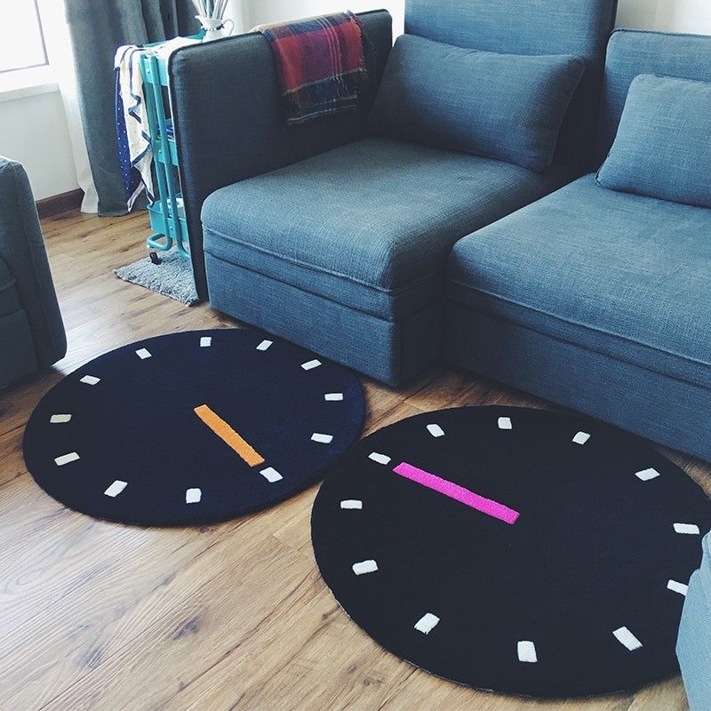 Stunning Wellknown Clock Coffee Tables Round Shaped For Round Shaped 90cm Simple Style Clock Dial Pattern Carpet  (View 33 of 50)