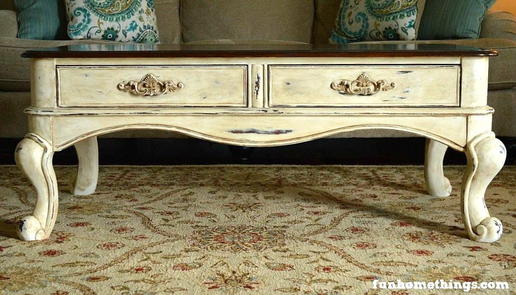 Stunning Wellliked Country French Coffee Tables Throughout Katie At Fun Home Things Shares Her French Country Coffee Table (View 8 of 50)