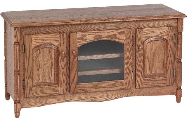 Stunning Widely Used Hardwood TV Stands Regarding Country Style Solid Oak Tv Stand With Cabinet 51 Traditional (Photo 5 of 50)