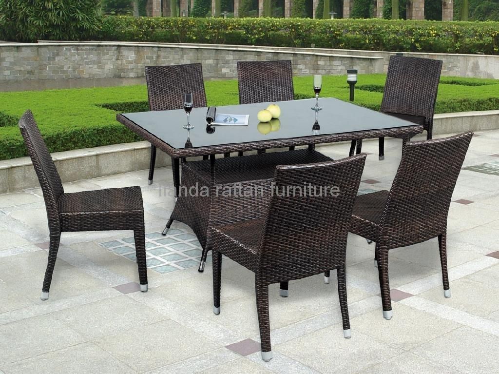 Stylish Rattan Outdoor Dining Chairs Rattan Outdoor 8 Seater Throughout Rattan Dining Tables (Photo 10 of 20)