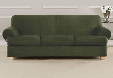 Sure Fit – Ultimate Heavyweight Stretch Suede Individual 3 Piece T With 3 Piece Sofa Slipcovers (Photo 1 of 20)