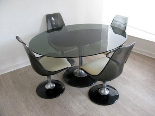 Surprising Retro Glass Dining Table And Chairs 36 For Your Old Throughout Retro Glass Dining Tables And Chairs (View 11 of 20)