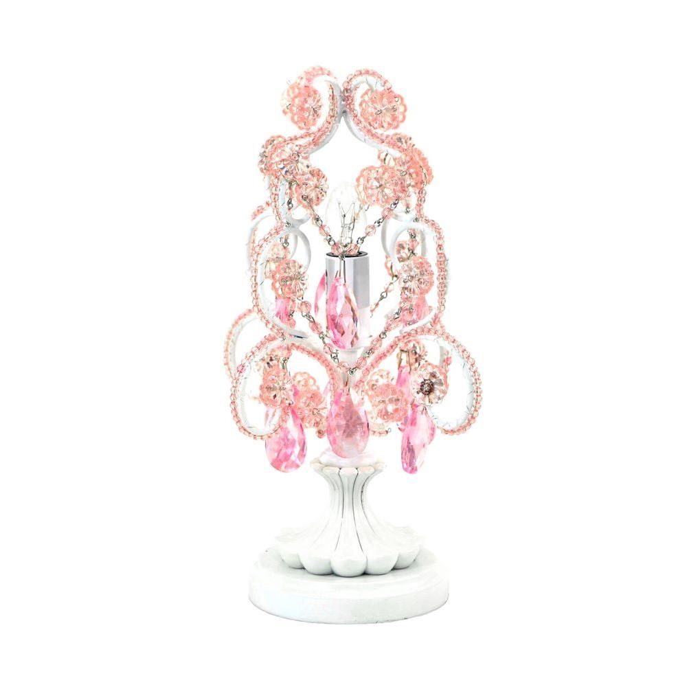 Tadpoles 10 In Pink Chandelier Mini Table Lamp Ctlapl104 The Intended For Small Chandelier Table Lamps (View 14 of 25)
