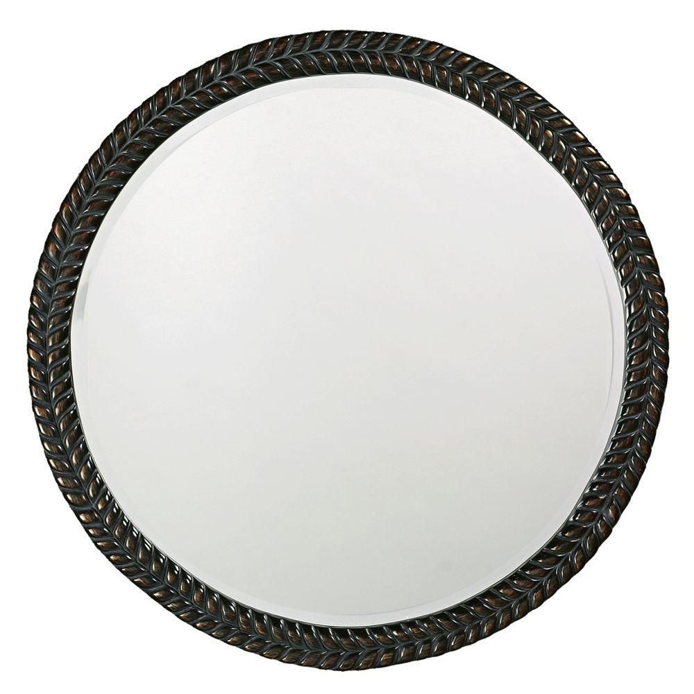 The Howard Elliott Collection 32 In. X 32 In. Round Framed Mirror Pertaining To Round Black Mirror (Photo 18 of 20)