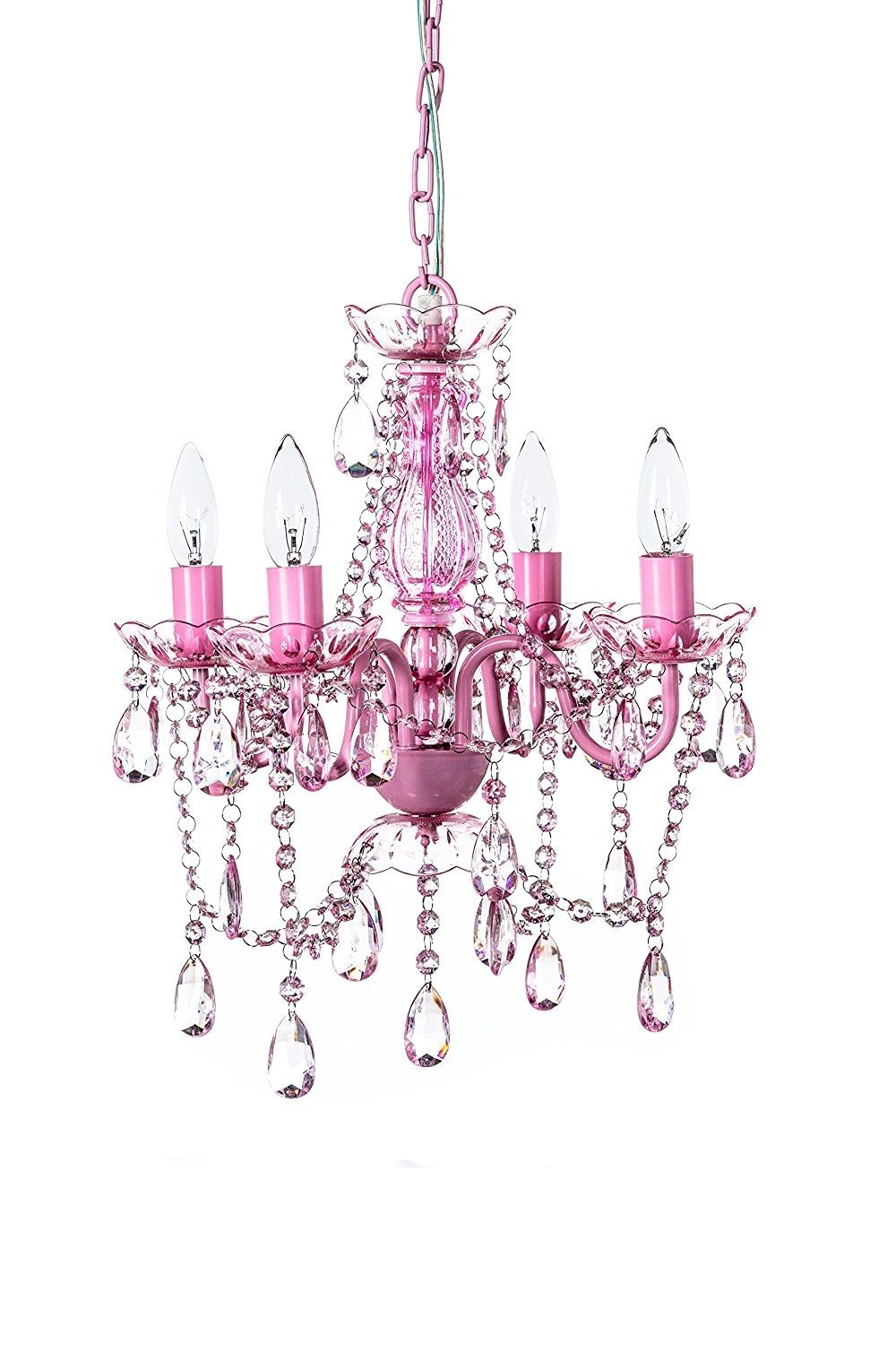 The Original Gypsy Color 4 Light Small Pink Chandelier H18 W15 Within Small Gypsy Chandeliers (View 14 of 25)