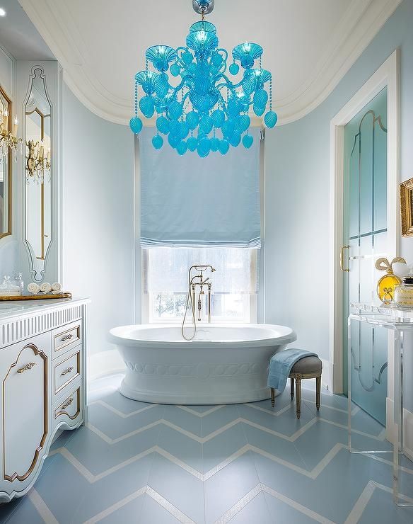 Turquoise Blue Bathroom With Cyan Design Bella Vetro Aqua Regarding Turquoise Blue Chandeliers (Photo 8 of 25)