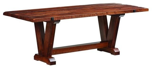 Victor Plank Top Rustic Cherry Table – Dining Tables  Amish Pertaining To Victor Dining Tables (View 16 of 20)