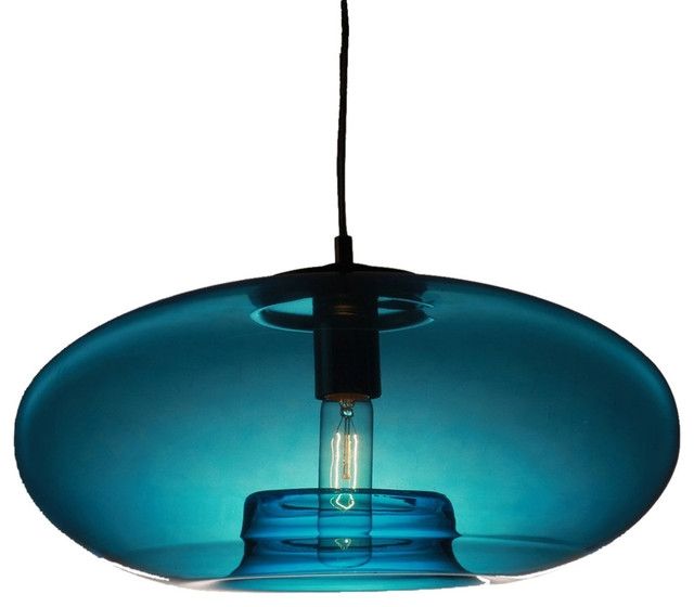 Vintage Glass Pendant Light Blue Bubble Modern Design Intended For Turquoise Pendant Chandeliers (View 17 of 25)