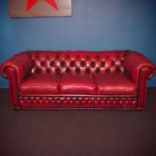 Vintage Leather Chesterfield Sofa » Unique Vintage Industrial Pertaining To Red Leather Chesterfield Sofas (Photo 13 of 20)