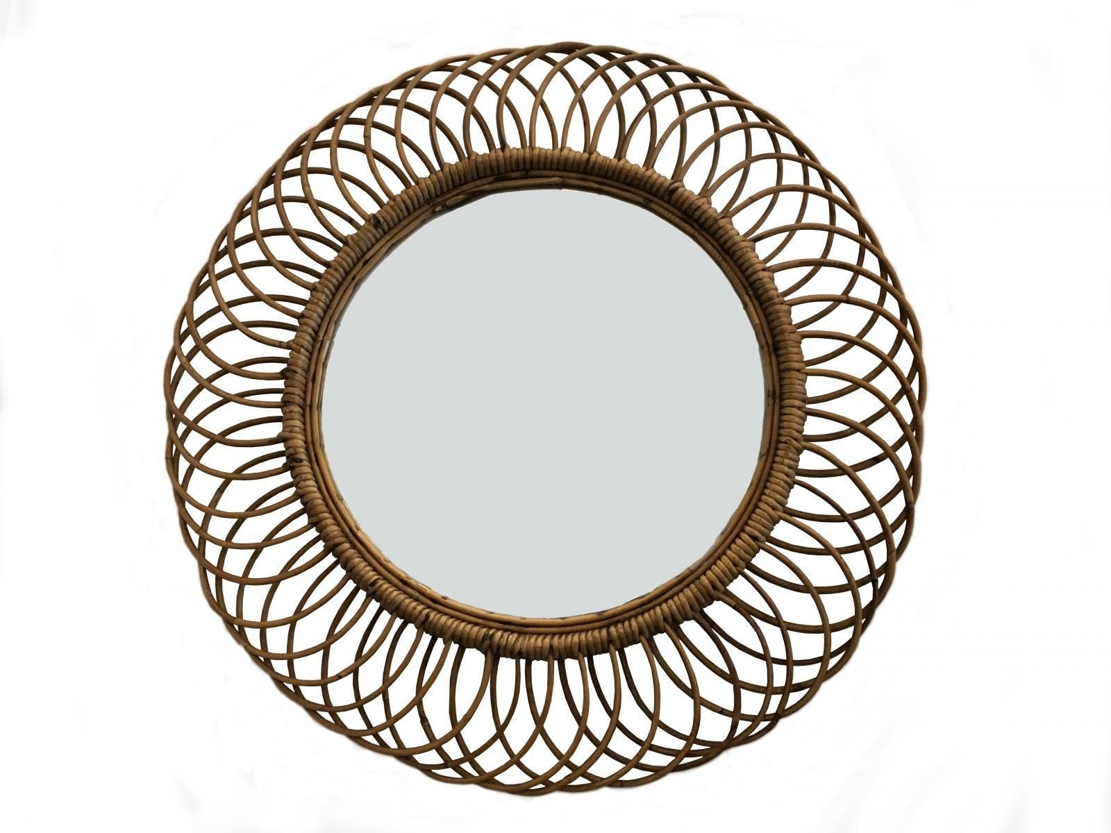 Vintage Wicker Round Wall Mirror, 1960S For Sale At Pamono Within Vintage Wall Mirrors (View 15 of 20)