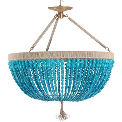 We Could Spray Pain Mardi Gras Beads And Create A Cheap Rep D Throughout Turquoise Blue Beaded Chandeliers (View 24 of 25)