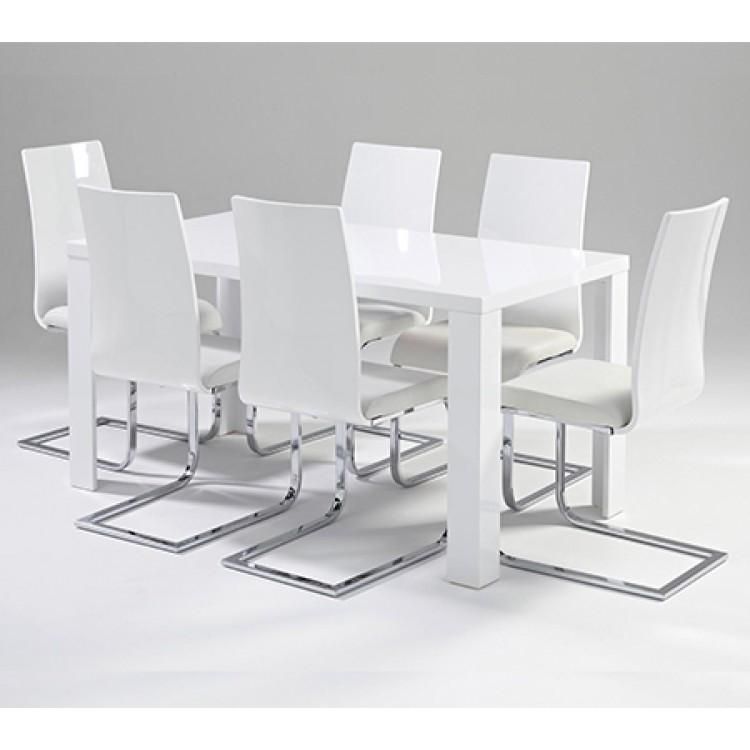 White Glass Dining Table And Chairs | Dining Tables For White Dining Tables With 6 Chairs (View 6 of 20)