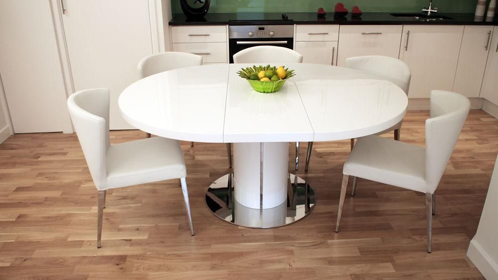 Large White Round Dining Room Table
