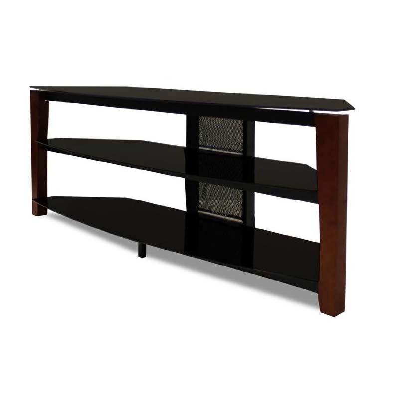 Wonderful Common Glass Front TV Stands Within Tech Craft Solid Wood And Black Glass Tv Stand With 60 In Tv (Photo 15 of 50)