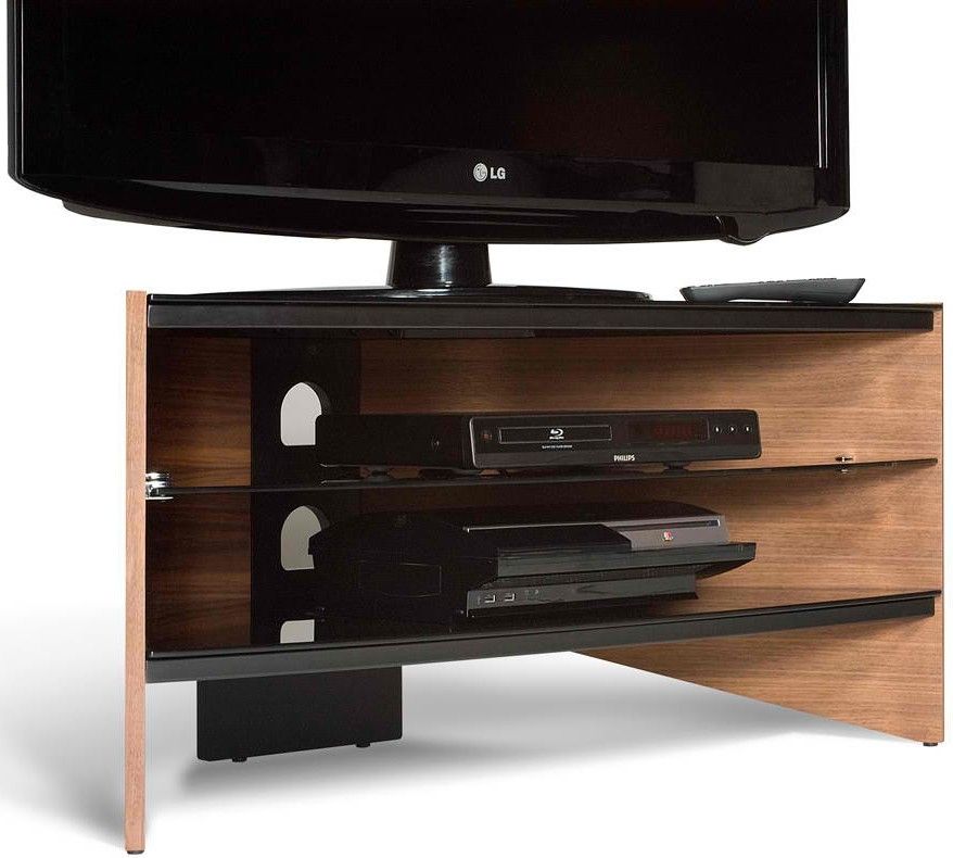 Wonderful Common Techlink Riva TV Stands In Techlink Riva Rv100w Tv Stand Walnut Frame With Black Glass (View 6 of 50)