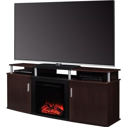 Wonderful Deluxe Cherry Wood TV Stands Intended For Modern Electric Fireplace Tv Stand In Cherry Black Wood Finish (Photo 44 of 50)