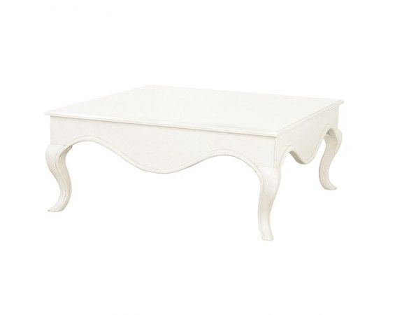 Wonderful Famous French Style Coffee Tables Throughout Chateau Antique White Painted Square French Coffee Table French (Photo 7 of 40)
