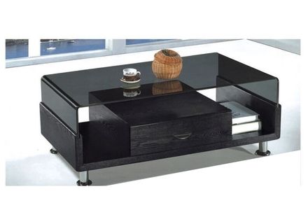 Wonderful Famous Small Coffee Tables With Drawer With Modern Black Coffee Table Glass Top Chrome Legs With Drawer Living (View 34 of 50)