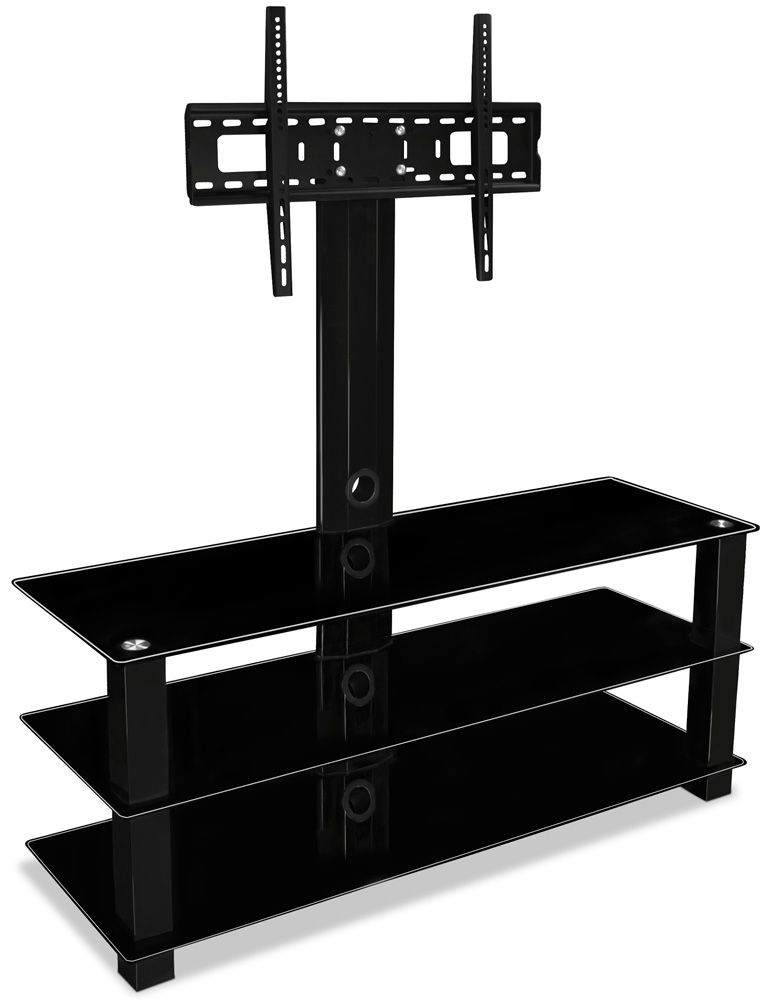 Wonderful Famous TV Stands With Mount Within Glass Tv Stand Premium Wide Length Three Tiered Shelving (View 17 of 50)