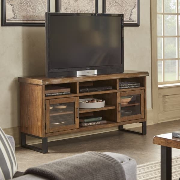 Wonderful Fashionable Wood And Metal TV Stands With Regard To Banyan Live Edge Wood And Metal Tv Stand Media Console Inspire (View 20 of 50)