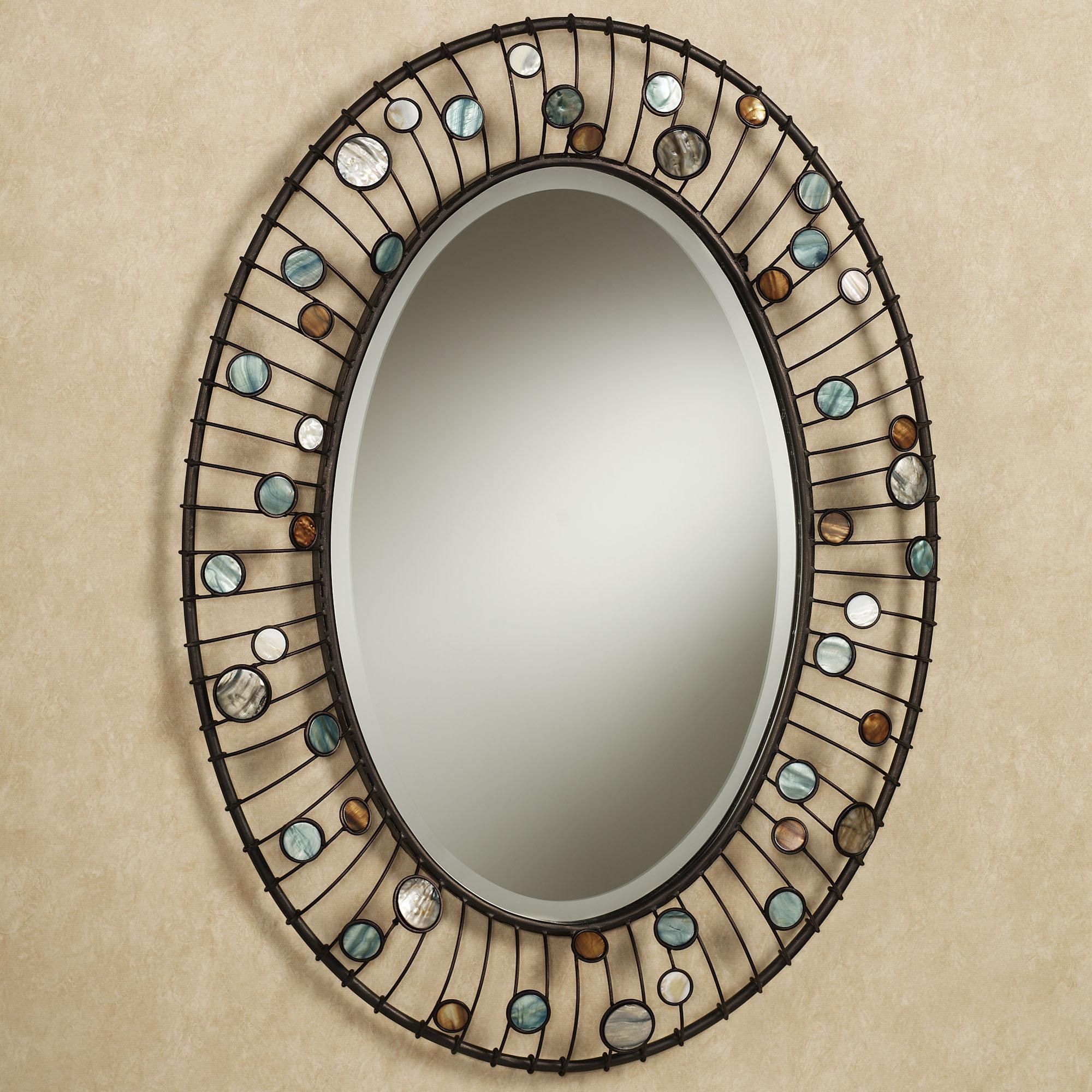 Wonderful Oval Shape Entryway Wall Mirrors With Iron Frames As Within Oval Shaped Wall Mirrors (Photo 1 of 20)