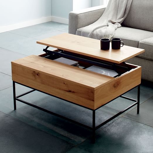Wonderful Popular Rising Coffee Tables Intended For Industrial Storage Coffee Table West Elm (Photo 16 of 50)