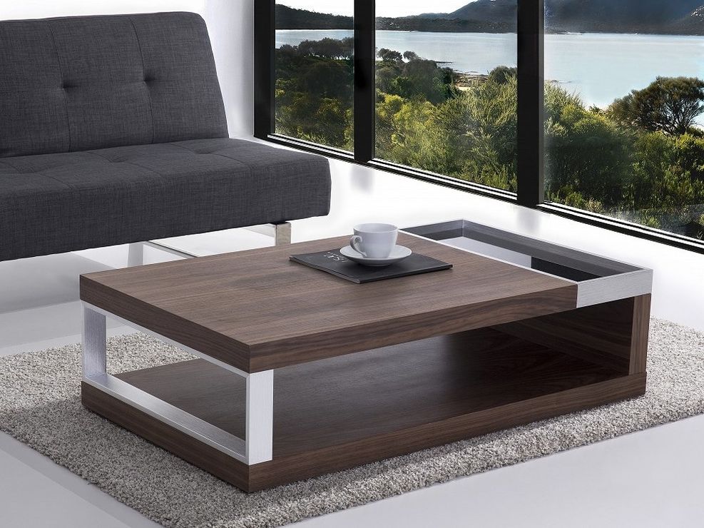Wonderful Premium Aluminium Coffee Tables With Faro Modern Coffee Table In Walnut And Aluminium Coffee Tables (View 40 of 50)