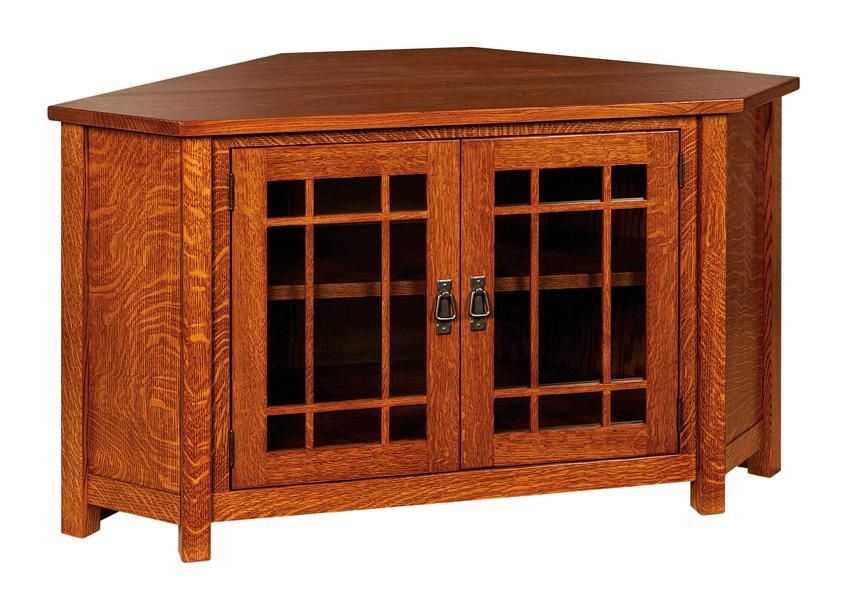 Wonderful Top Corner Wooden TV Cabinets In Mccoy Mission Corner Tv Cabinet (Photo 1 of 50)