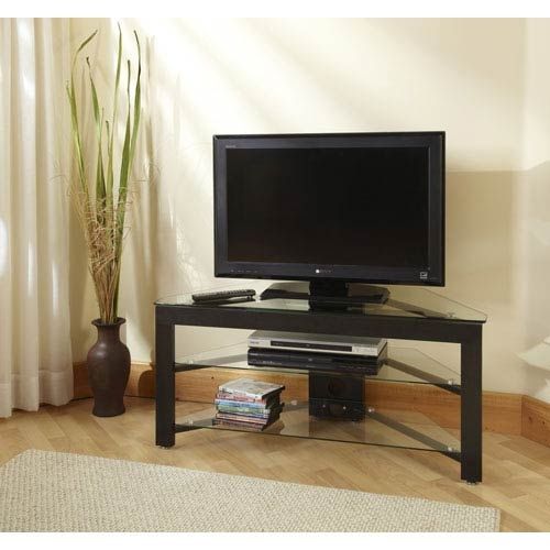 Wonderful Variety Of Black Wood Corner TV Stands Pertaining To Wood Corner Tv Stand Bellacor (View 11 of 50)