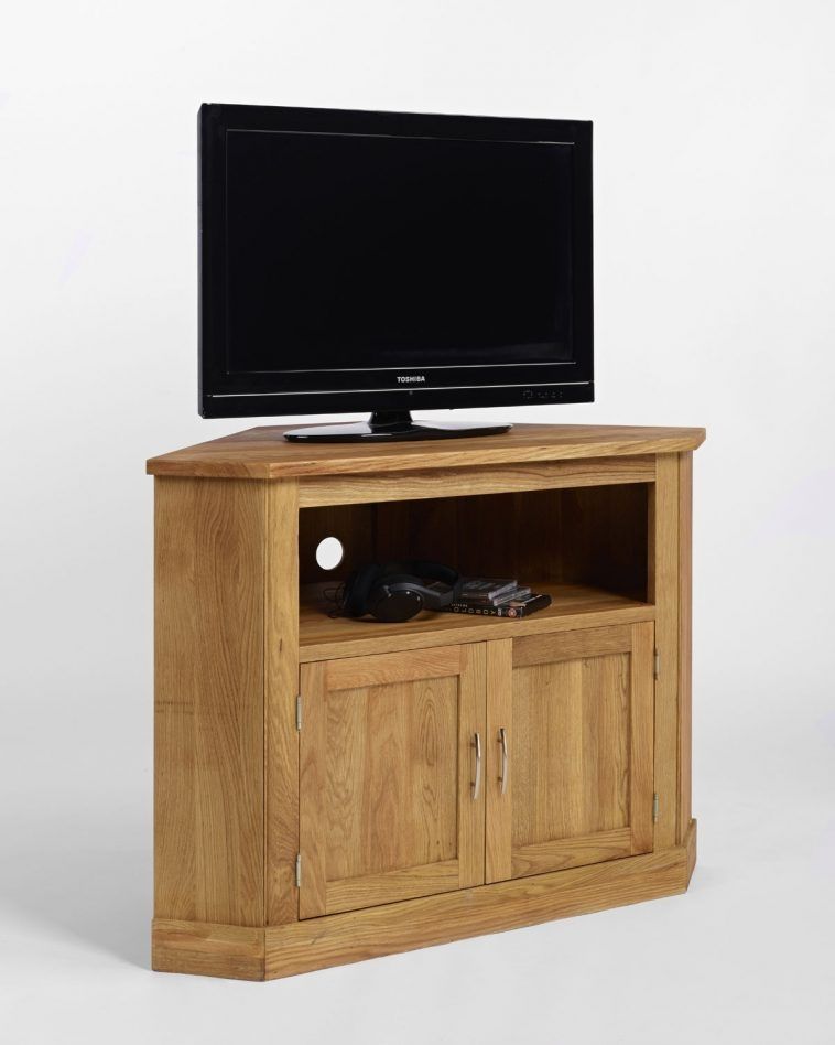 Wonderful Wellknown Oak TV Cabinets For Flat Screens Intended For Furniture Oak Corner Tv Stand And Media Furniture Havinf Open (View 6 of 50)