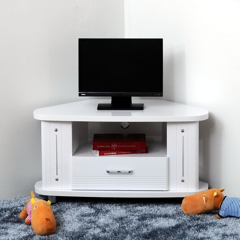 Wonderful Well Known White Small Corner TV Stands Throughout Tv Stands Top Minimalist Corner Tv Stand Ikea Design Ideas (View 1 of 50)