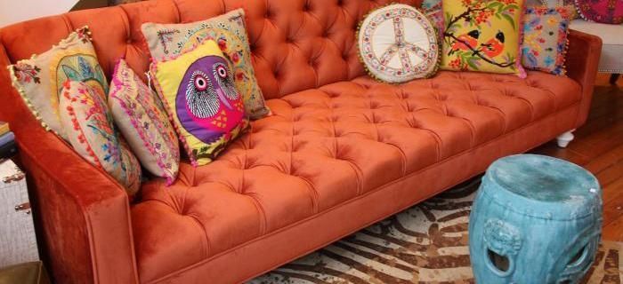 Www.roomservicestore – Audrey Sofa In Burnt Orange Velvet Regarding Burnt Orange Sofas (Photo 12 of 14)
