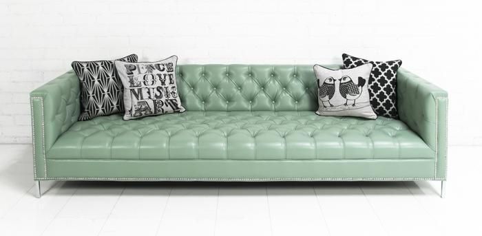 Www.roomservicestore – Hollywood Sofa In Seafoam Faux Leather In Seafoam Sofas (Photo 17 of 20)