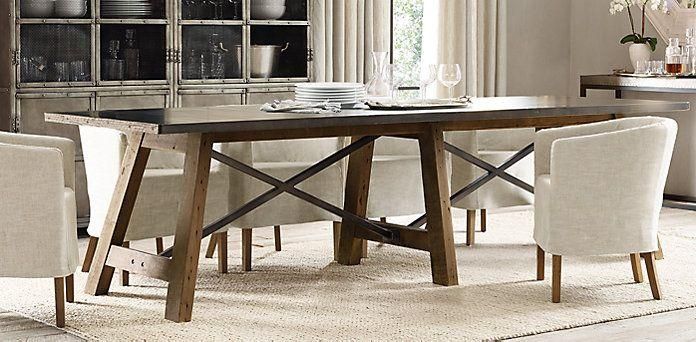 Zinc Top Railway Trestle Dining Table | Restoration Hardware With Railway Dining Tables (View 3 of 20)