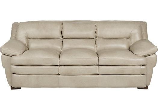 $1,199.99 – Aventino Tan Leather Sofa – Classic – Transitional, For Beige Leather Couches (Photo 19 of 20)