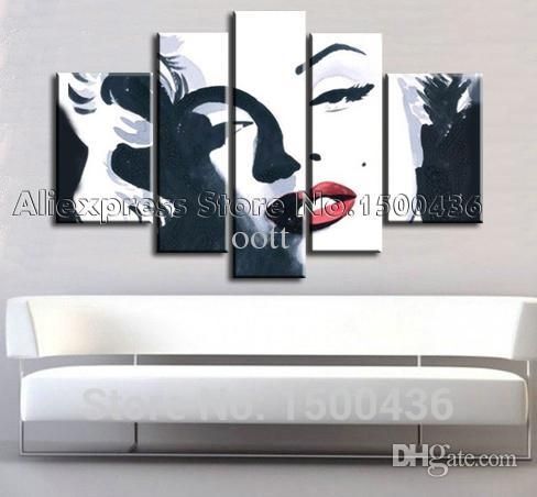 2017 Hand Painted Abstract Portrait Large Canvas Paintings Oil For Marilyn Monroe Wall Art (Photo 19 of 20)