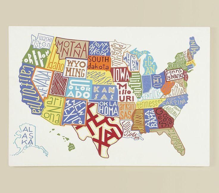 22 Best Usa Images On Pinterest | 50 States, Us Map And Map Of Usa Within United States Map Wall Art (Photo 4 of 20)