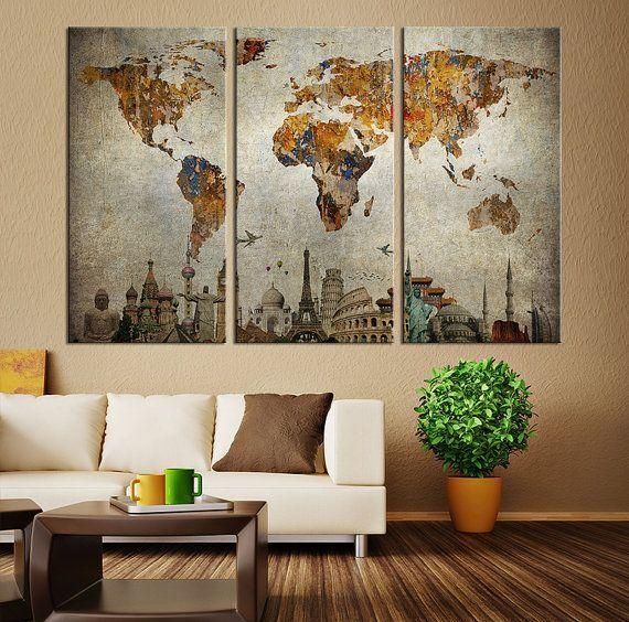 25+ Best World Map Canvas Ideas On Pinterest | World Map Art, Map In Framed World Map Wall Art (View 11 of 20)