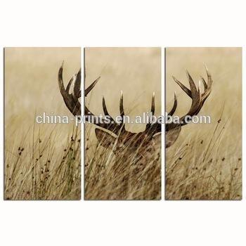 3 Panel Wall Decor Deer Stag Wall Art/home Decor Decoration Animal Intended For Stag Wall Art (View 14 of 20)