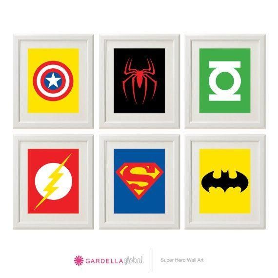96 Best Decor: Superhero Bedroom Images On Pinterest | Superhero Inside Superhero Wall Art For Kids (View 15 of 20)