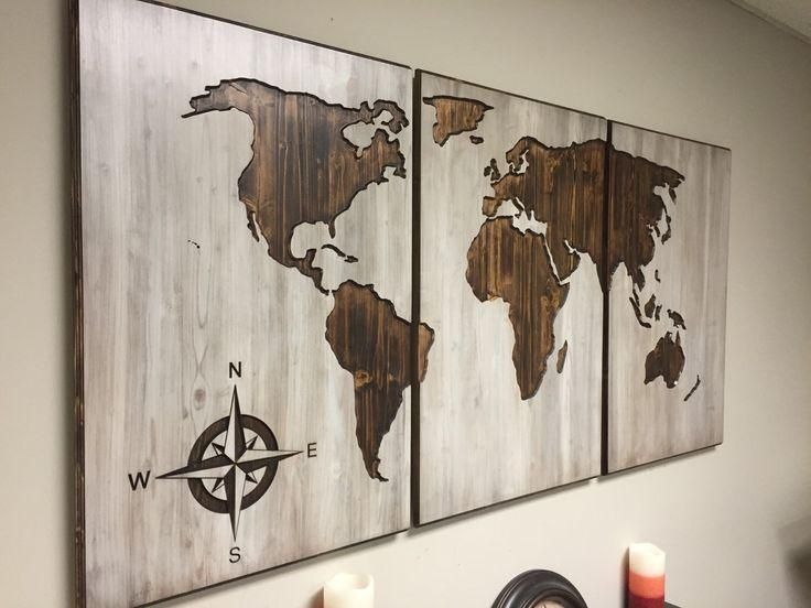 A Personal Favorite From My Etsy Shop Https://www.etsy/listing For Wooden World Map Wall Art (Photo 8 of 20)