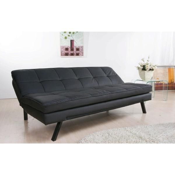 Abbyson Newport Faux Leather Futon Sleeper Sofa – Free Shipping Within Leather Fouton Sofas (Photo 17 of 20)