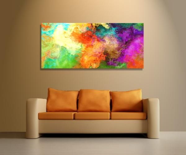 Abstract Wall Art. Teal Large Abstract Canvas Wall Art Picture Within Abstract Canvas Wall Art (Photo 1 of 20)