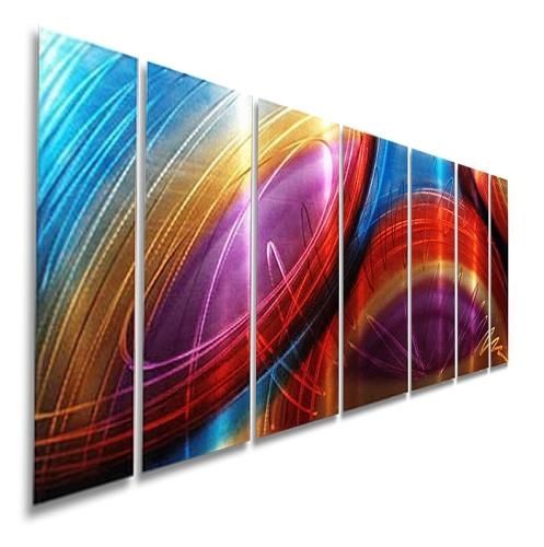 Accumbent – Prismatic Abstract Metal Wall Artjon Allen – 68" X 24" Within Purple Abstract Wall Art (View 15 of 20)