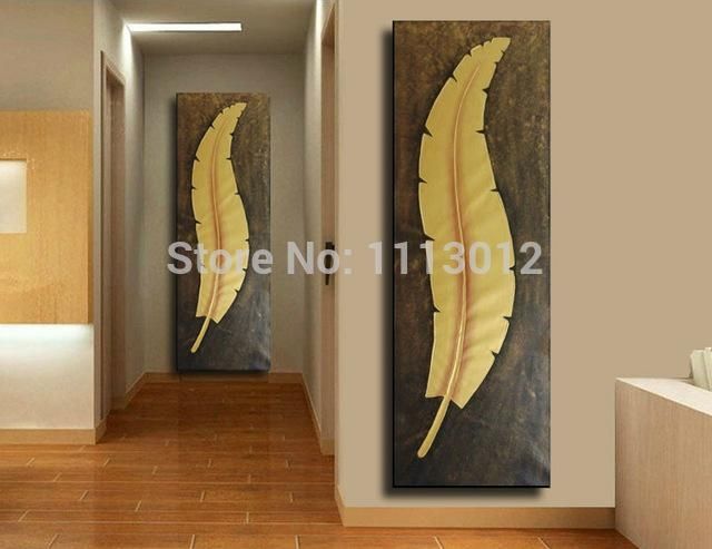 Aliexpress : Buy 1 Pcs Retro And Nostalgic Style Tree Leaf Oil Within Long Vertical Wall Art (Photo 4 of 20)